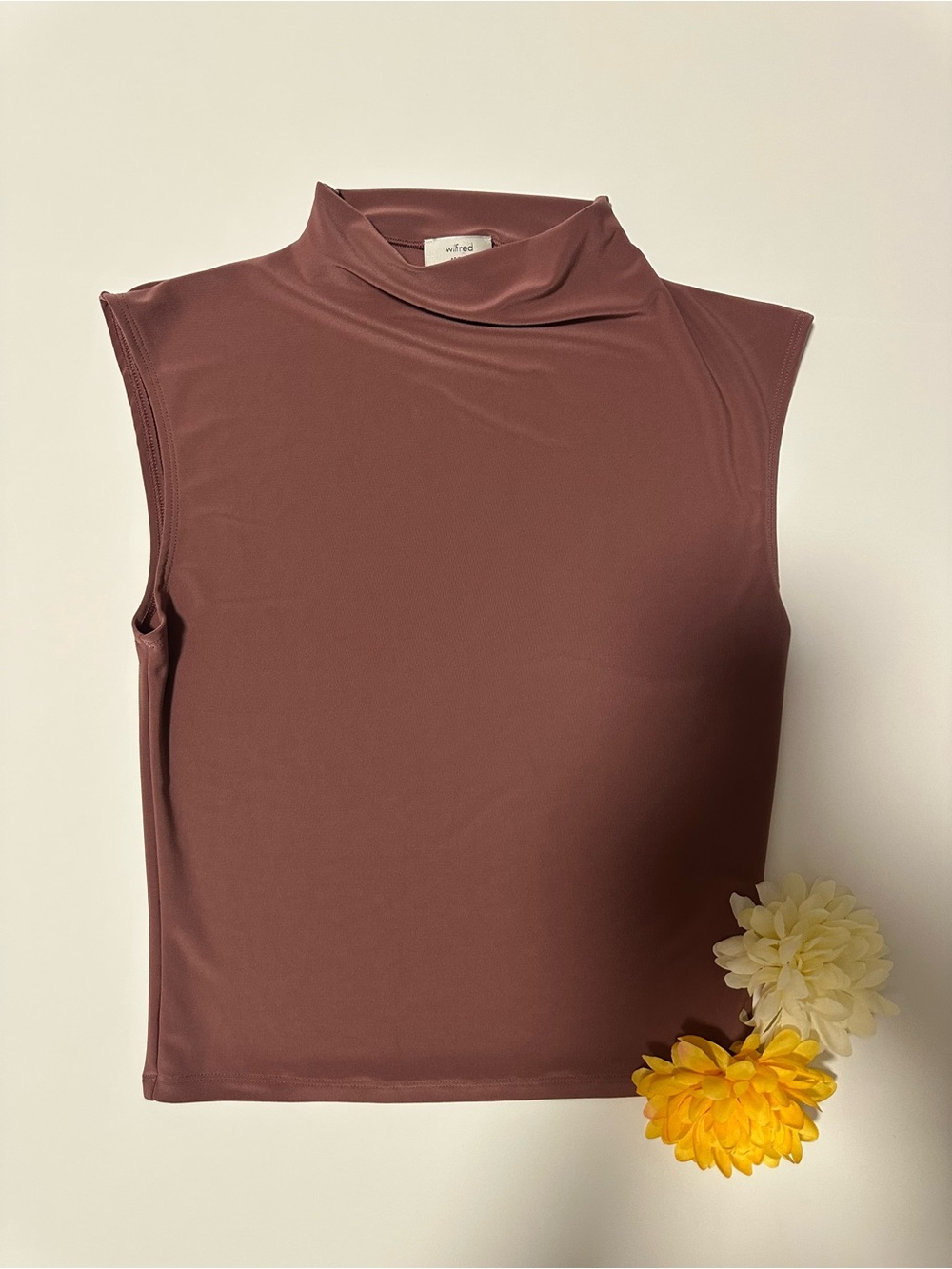 Babaton Sleeveless Mock Neck Tank in Mauve